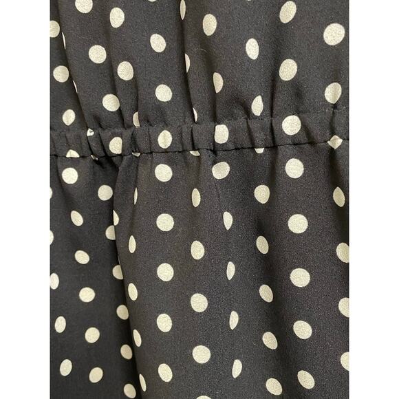 J.Crew Black & Cream Polka Dot Long Sleeve Dress 6 - Picture 6 of 7